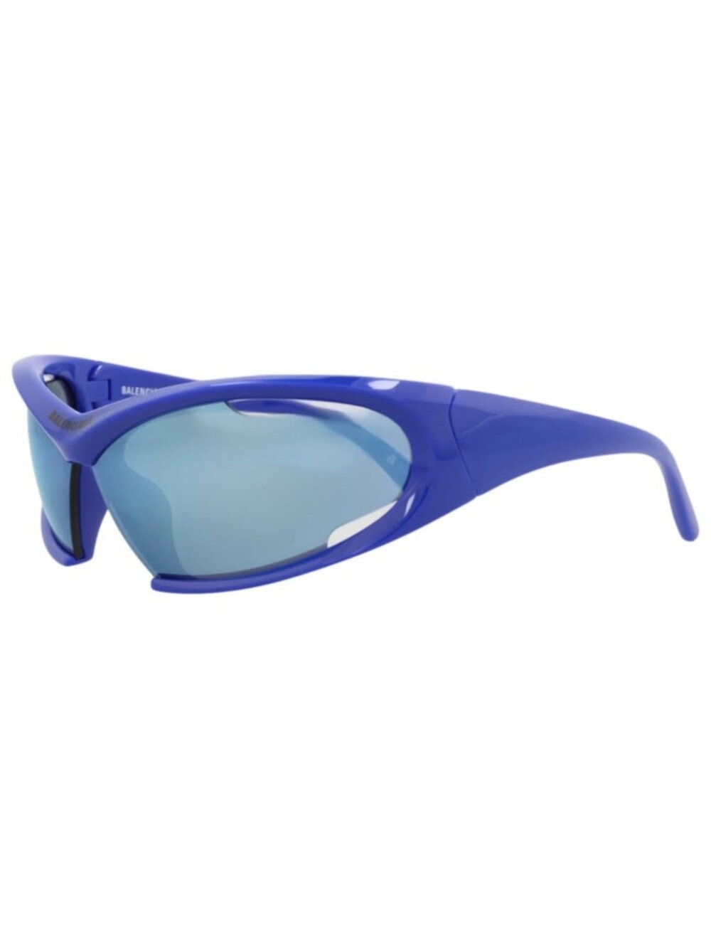 New Balenciaga Women's Sunglasses Shield Wrap Bio Injection Frame Unisex Blue